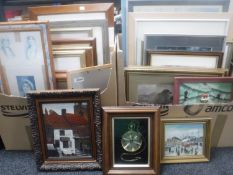 A collection of pictures and prints,