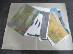 Donald James White : A folio containing twenty drawings, various subjects, all parts unframed.