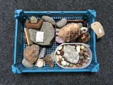 A basket of polished stones,