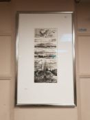 20th century continental school, Wind Turbine, monochrome etching,
