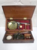 Two early nineteenth century mahogany apothecary scales.