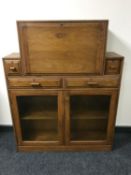 An Art Deco secretaire bureau bookcase