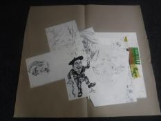 Donald James White : A folio containing twenty drawings, various subjects, all parts unframed.