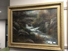 E Masters (Late 19th century), Near Bettws, Wales, oil on panel,