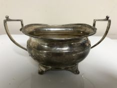 A silver twin handled sugar basin, Sheffield marks,