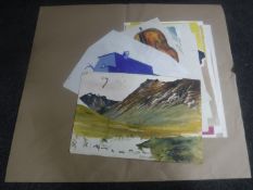 Donald James White : A folio containing twenty drawings, various subjects, all parts unframed.