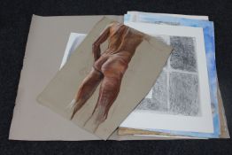 Donald James White : A folio containing twenty drawings, various subjects, all parts unframed.