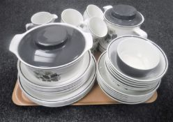 A tray containing forty-four pieces of Johnson Brothers dinner ware