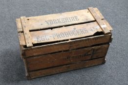 A vintage agricultural crate stamped 