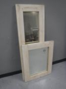 Two painted pine framed mirrors