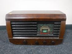 A vintage walnut cased Portdyme valve radio