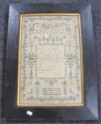 A George III sampler by Sarah Blackwell,