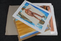 Donald James White : A folio containing twenty drawings, various subjects, all parts unframed.