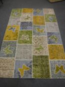 A contemporary butterfly pattern rug,