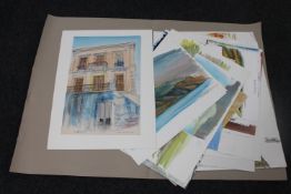 Donald James White : A folio containing twenty drawings, various subjects, all parts unframed.