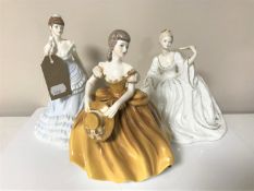 Three Coalport Ladies of Fashion figures; Donna,