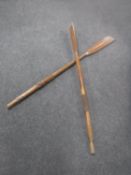 A pair of twentieth century pine oars
