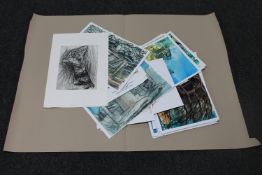 Donald James White : A folio containing a very large quantity of screenprints,