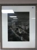 Alan McGuin : Industrial Landscape, colour chalks, signed, dated '98, 36 cm x 26 cm, framed.