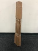 A set of seven mahogany banister spindles