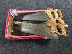 Six vintage woodworking saws