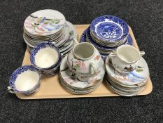 A tray of part Japanese tea service,
