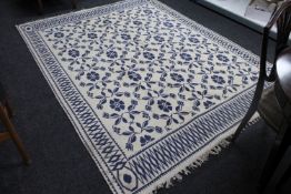 A fringed carpet,