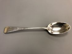 A large Victorian silver basting spoon,