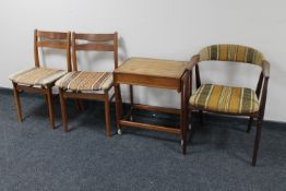 A mid 20th century teak work trolley,