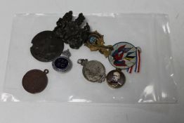 A collection of medals : Boar War Kitchener medal, 1895 Navy League bronze medal,