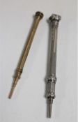 A yellow metal propelling pencil, together with a Sampson Mordan & Co.