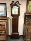 A George III oak eight day longcase clock with painted dial signed John Brown, Aberdeen,