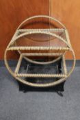 A wicker Art Deco tea trolley