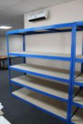A set of five tier industrial metal shelving, width 180 cm.