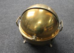 Four Indian brass dome topped food warmers on stands