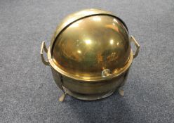 Four Indian brass dome topped food warmers on stands