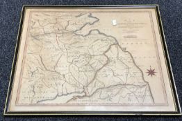 A hand-coloured map, The Principle Roman Camp, Fort,