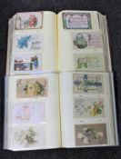 Two large postcard albums containing antique Easter,