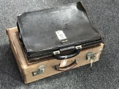 A vintage leather desk blotter,