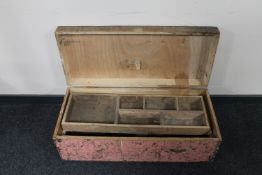 A large pine joiner's tool chest