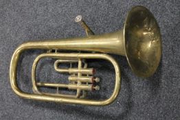 A brass tenor horn