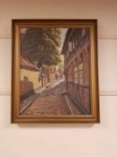 Continental school : a street scene,