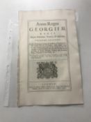 A George II act dated 1749 relating to the Highway between Kilburn Bridge Middlesex and Sparrows