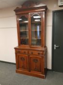 A Victorian mahogany glazed door bookcase,
