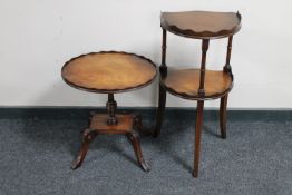 Two reproduction mahogany occasional tables