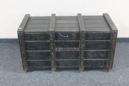 A painted pine storage box