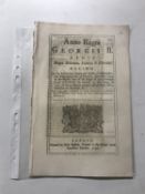 A George II act dated 1737 relating to the gaol courtroom and justices in the county of Bucks