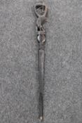 A carved African walking stick