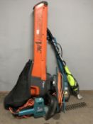 A Flymo garden vacuum,