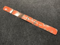 A 20th century British Railways enamelled sign (a/f),